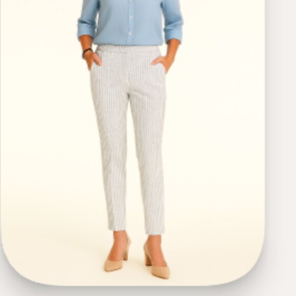 NWOT Chico's Straight Leg Ankle Vertical Stipe Trouser Chico's 1P or US 8P - Picture 2 of 9